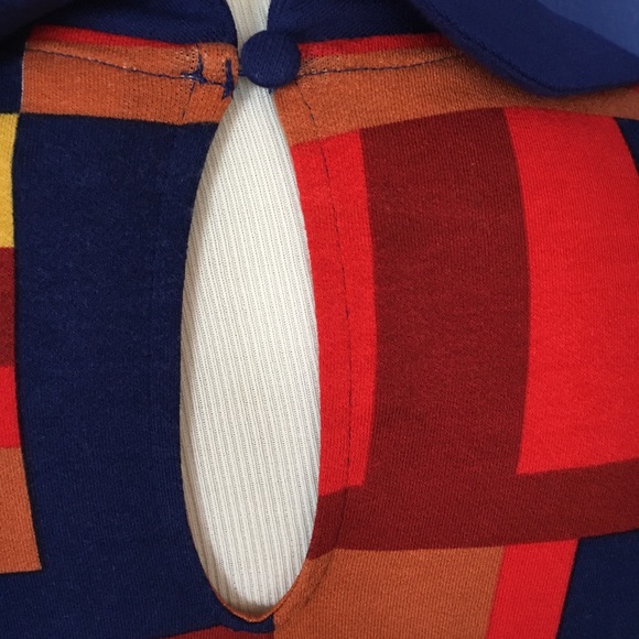 ModCloth Colorblock Retro 60s mod tunic top with Peter Pan collar jewel tone - Picture 3 of 9